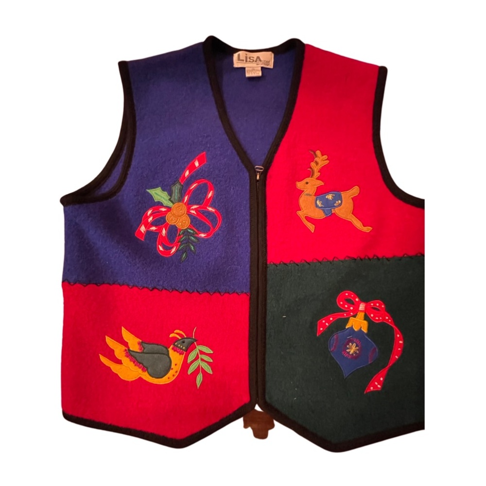 Vintage Ugly Christmas Sweater Vest: Retro Holiday Apparel: Women’s 1XL: GUC